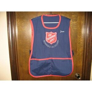 Salvation Army Womens Auxiliary Apron Smock Unifrom USA Thrift Store Logo Patch